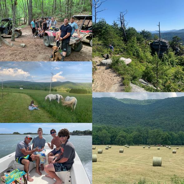 Collage of Boyd family outdoors